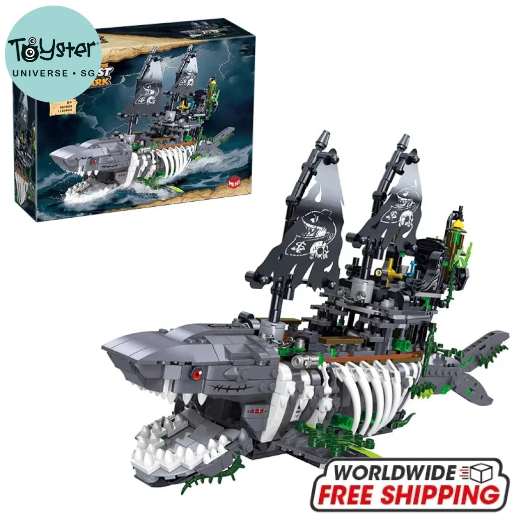 Ghost Sea Shark Pirate Ship Building Blocks 1155PCS
