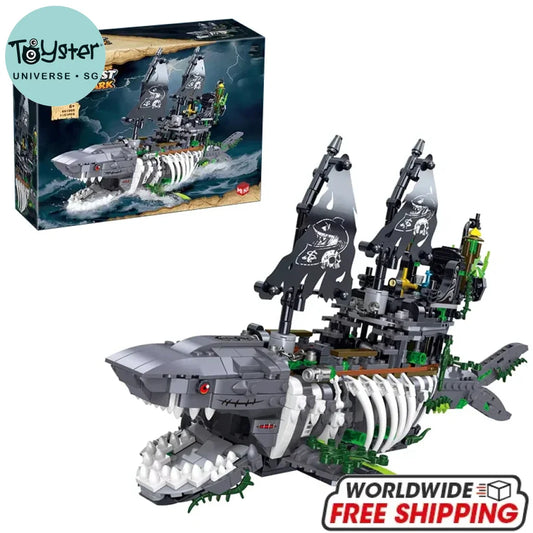 Ghost Sea Shark Pirate Ship Building Blocks 1155PCS