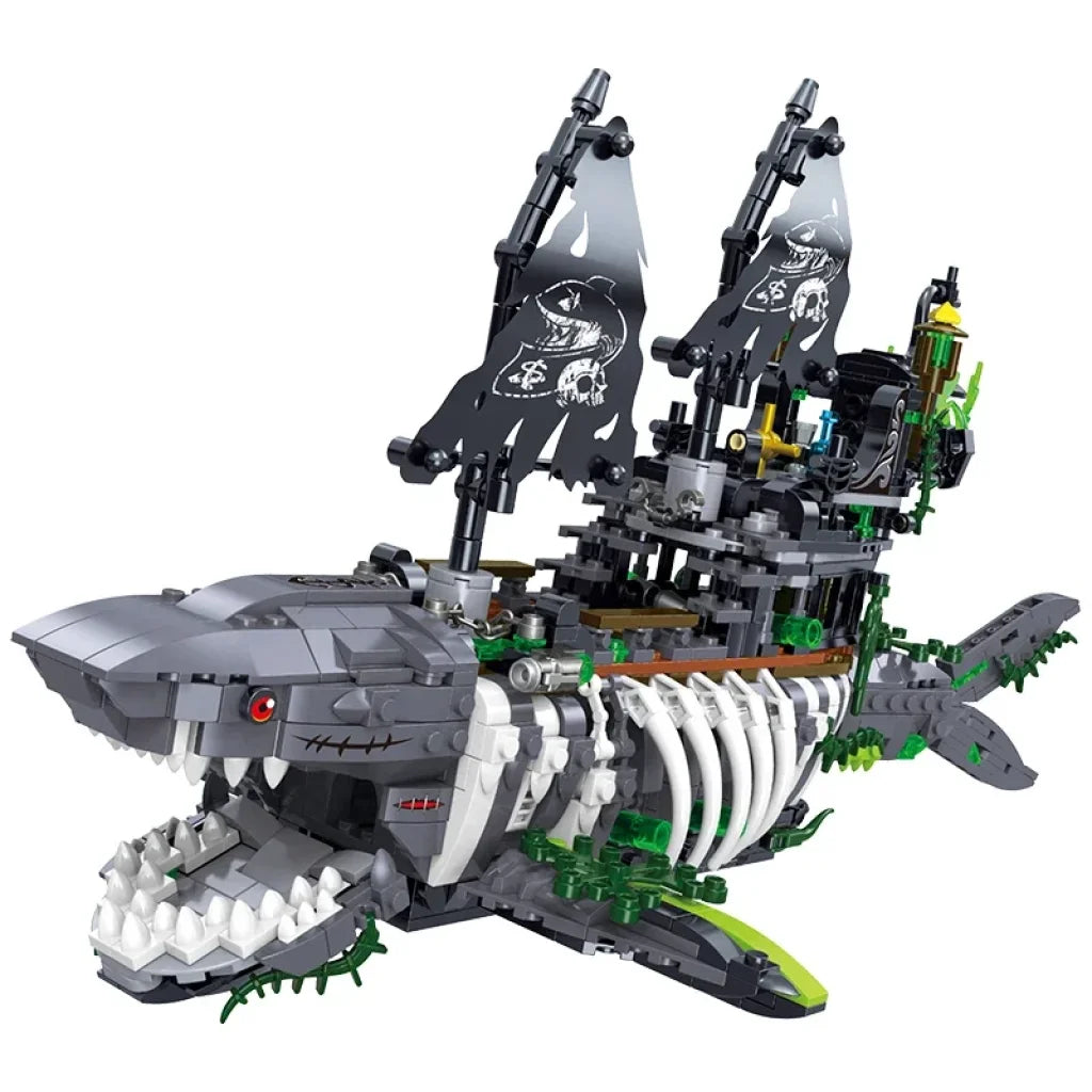 Ghost Sea Shark Pirate Ship Building Blocks 1155PCS - No Box