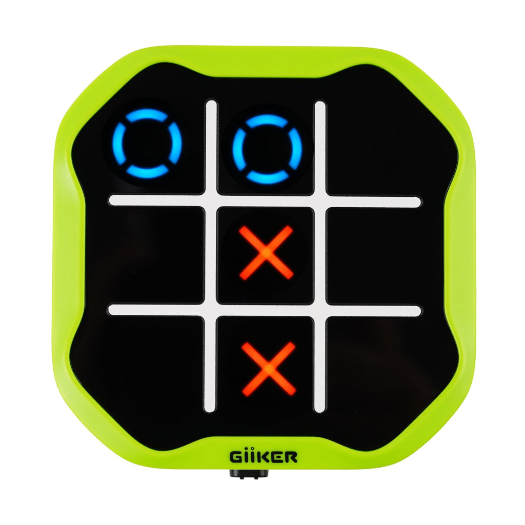 GiiKER Tic Tac Toe Bolt – 3-in-1 Handheld Game for Kids 3+ | Boost Focus Memory & Quick Thinking On-the-Go - Green