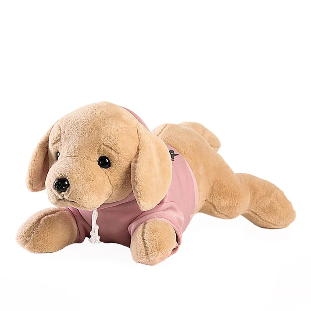 Golden Retriever Dog Stuffed Toy - pink cloth / About 78cm