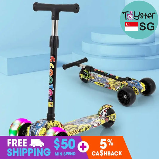 Graffiti Scooter Three Wheels Light-Up