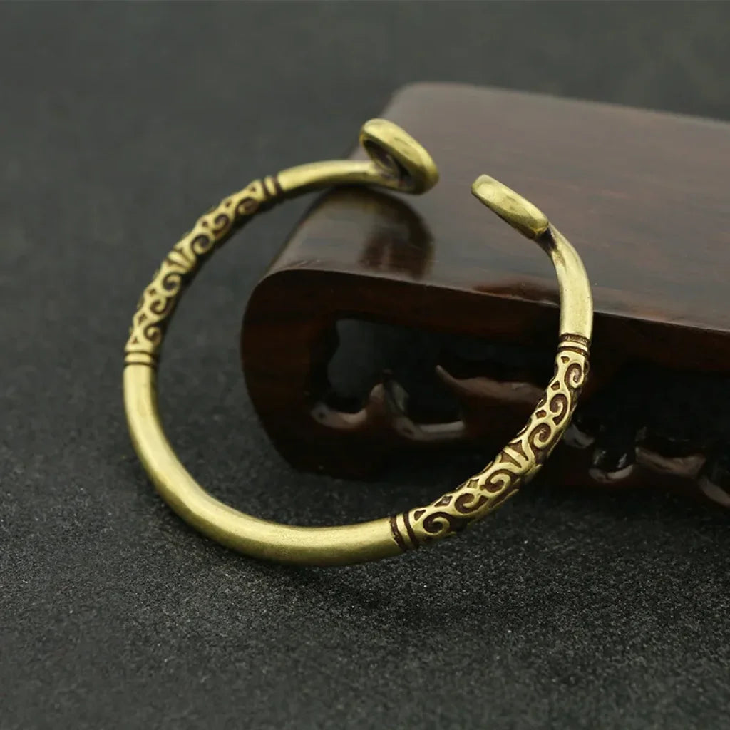 Handmade Pure Copper Monkey King Wukong Hoop Bangle