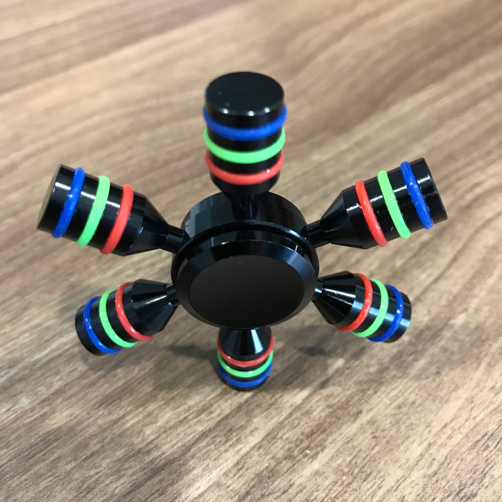六角形ハンドスピナー ブラック - フィジェット – Toyster Universe