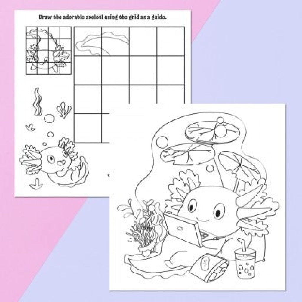 Hinkler Adorable Axolotls Colouring And Activity Set Hinkler
