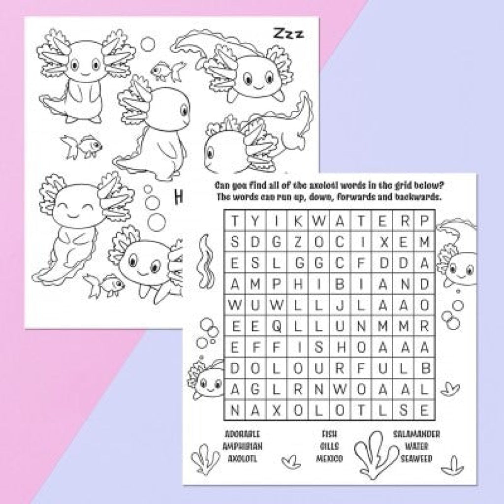 Hinkler Adorable Axolotls Colouring And Activity Set Hinkler