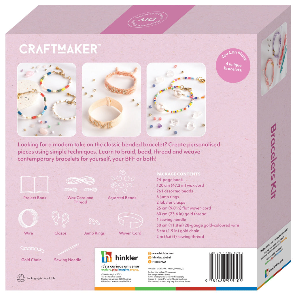 Hinkler Craft Maker Bracelets Kit Craft Maker