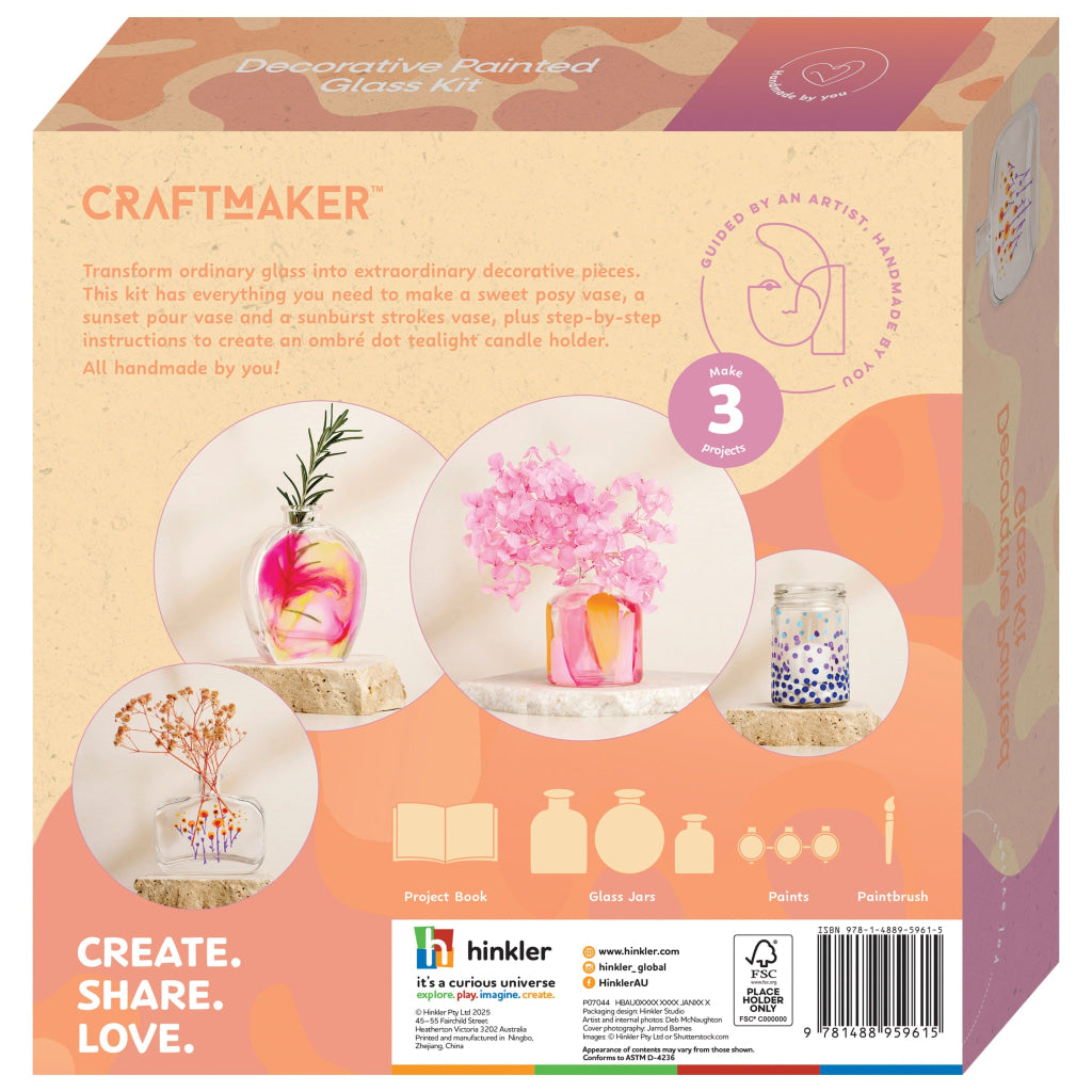 Hinkler Craft Maker Glass Painting Kit CRAFT MAKER