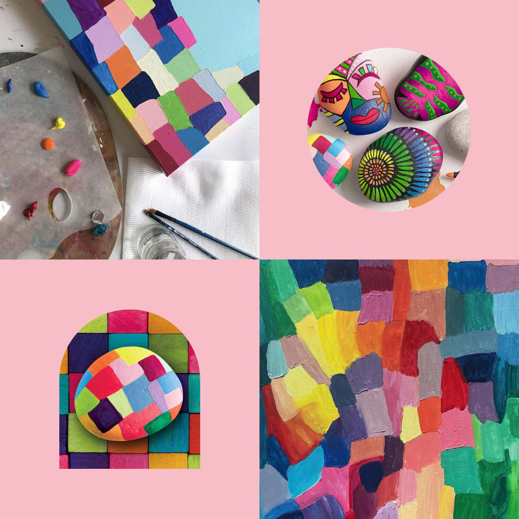 Hinkler Craft Maker Neon Rock Art Kit Hinkler