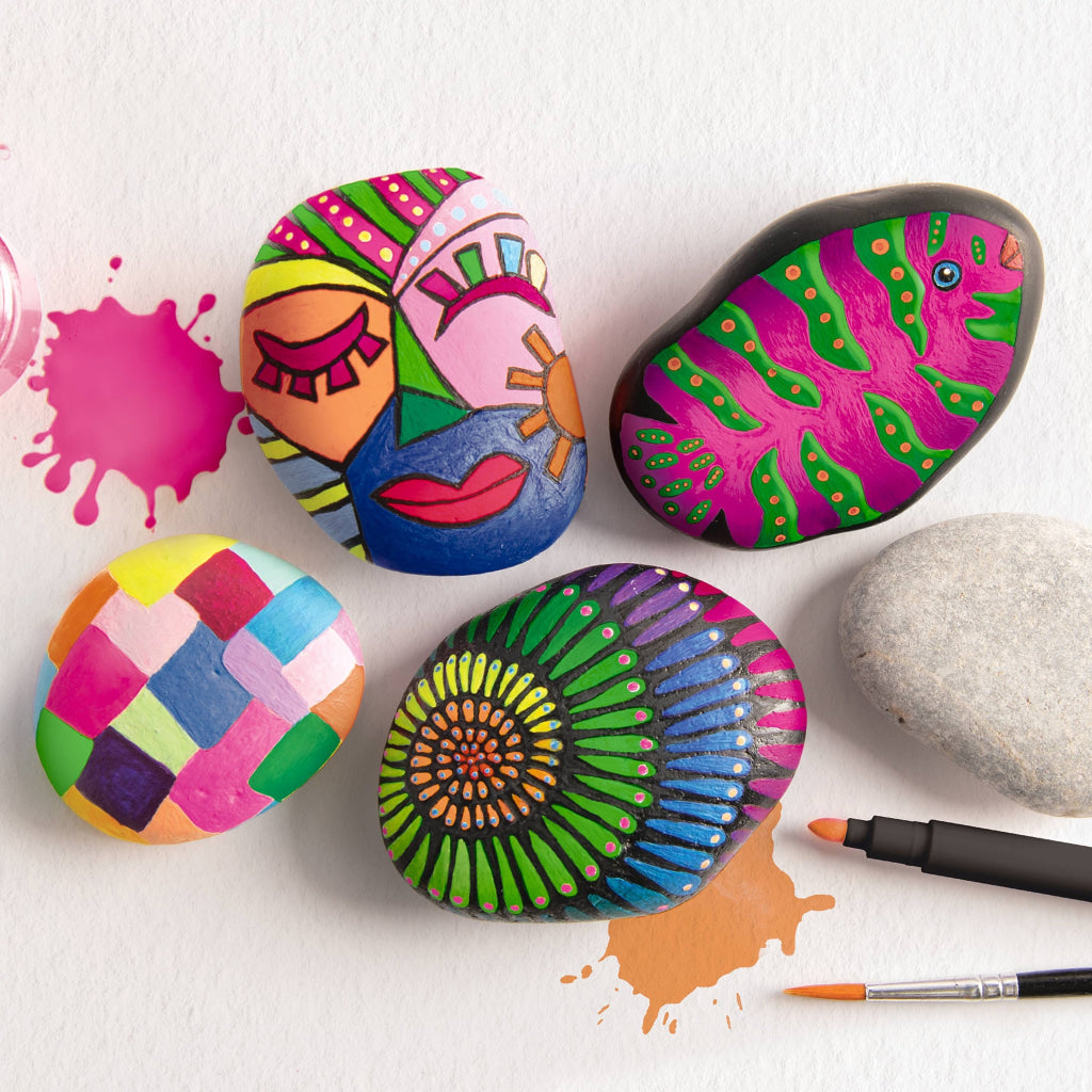 Hinkler Craft Maker Neon Rock Art Kit Hinkler