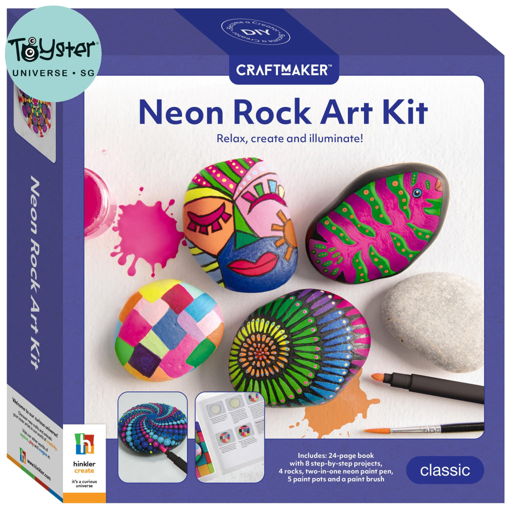 Hinkler Craft Maker Neon Rock Art Kit Hinkler