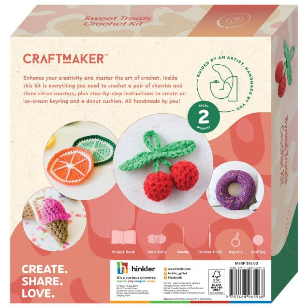 Hinkler Craft Maker Sweet Treats Crochet Kit CRAFT MAKER
