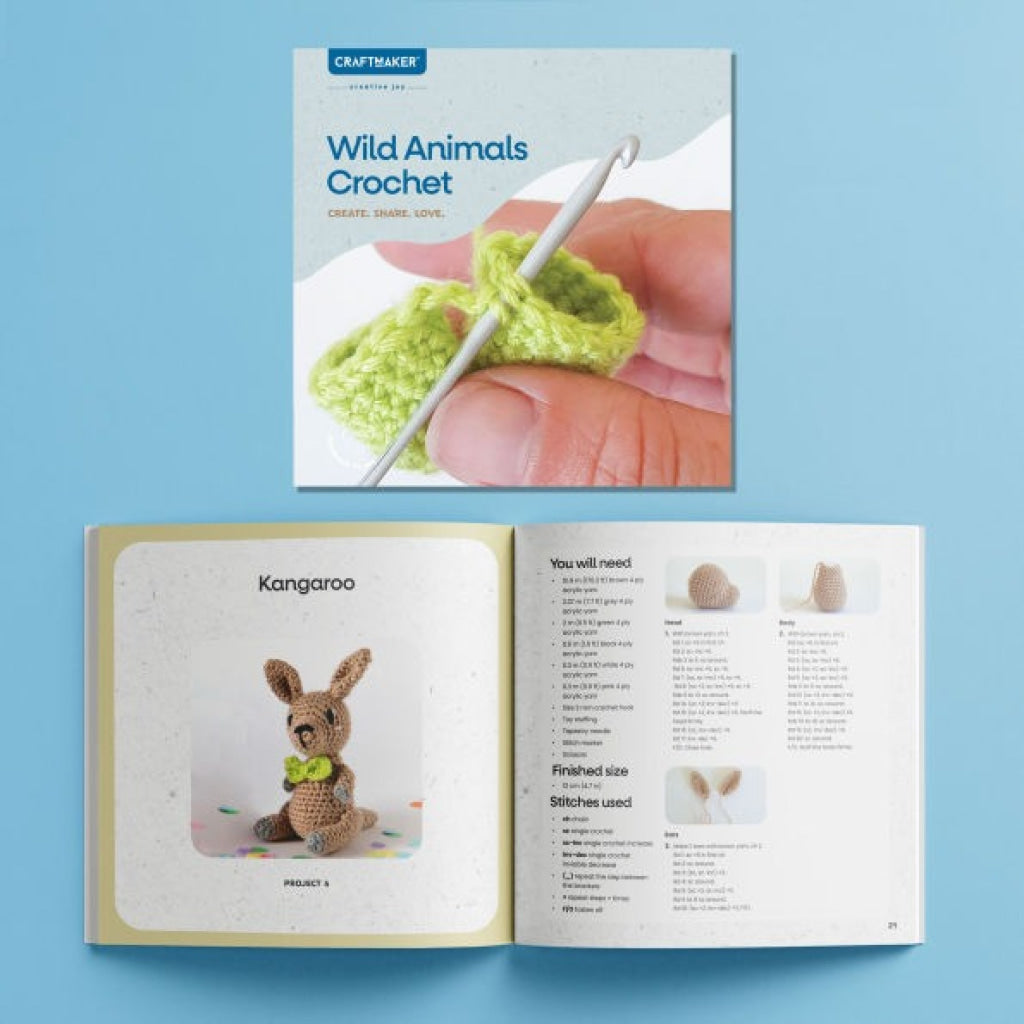 Hinkler Craft Maker Wild Animals Crochet Kit CRAFT MAKER