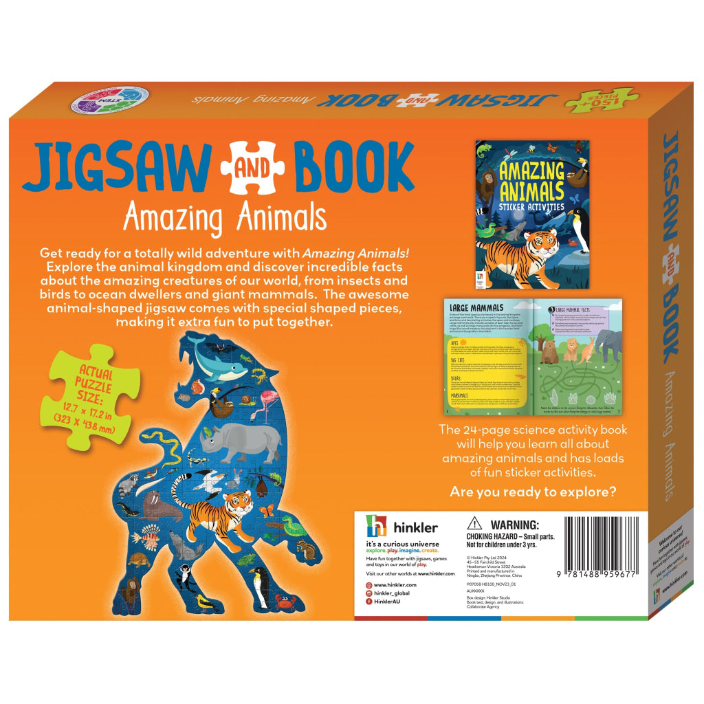 Hinkler Jigsaw And Book Amazing Animals (Us Edition) Jigsaw And Book