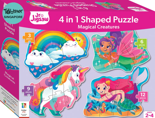 Hinkler Junior Jigsaw Shaped 4-In-1: Magical Creatures Hinkler