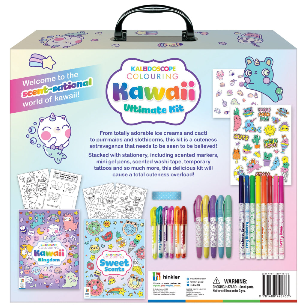 Hinkler Kaleidoscope Colouring: Kawaii Ultimate Activity Kit Hinkler