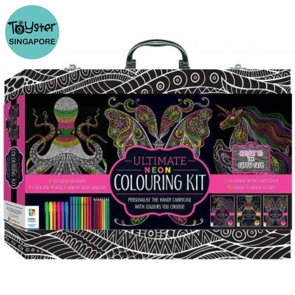 Hinkler Kaleidoscope Ultimate Neon Colouring Carry Case Hinkler