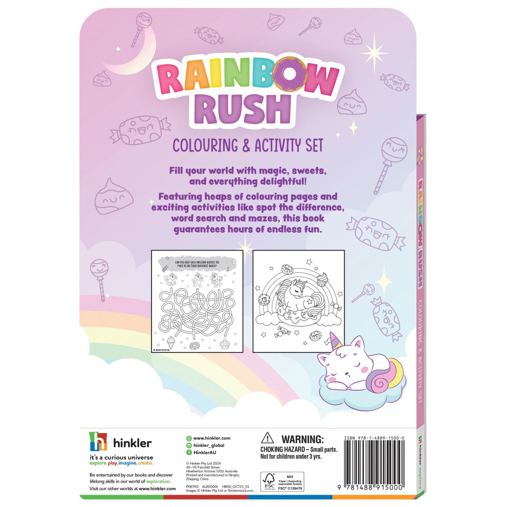 Hinkler Rainbow Rush Colouring & Activity Set Unbinders