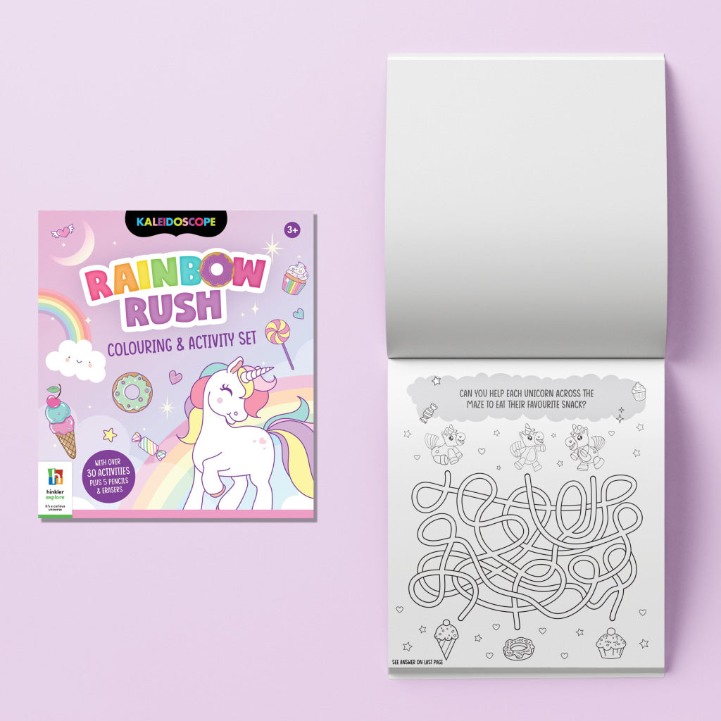 Hinkler Rainbow Rush Colouring & Activity Set Unbinders