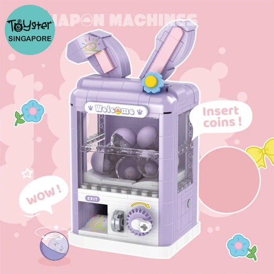 Huiqibao Girls Diy Fox/Rabbit Gashapon Game Machine Mini Building Blocks Set Decoration Model