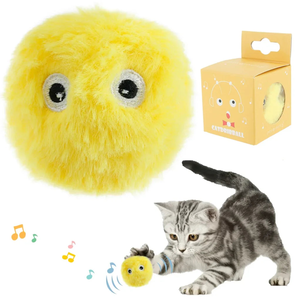 Interactive Pet Plush Ball Plush - 1pc yellow