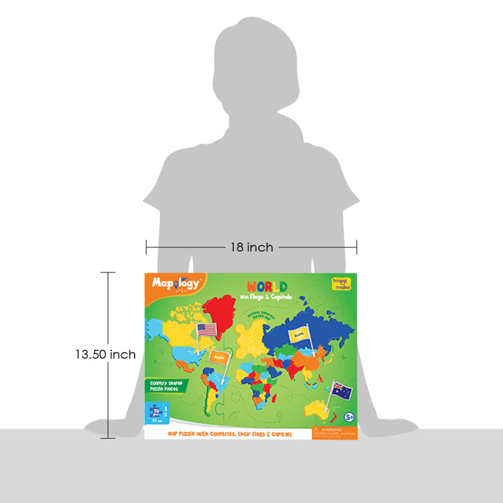 Interactive World Map Puzzle, Learn Countries Flags & Capitals (Ages 5+) - Mapology
