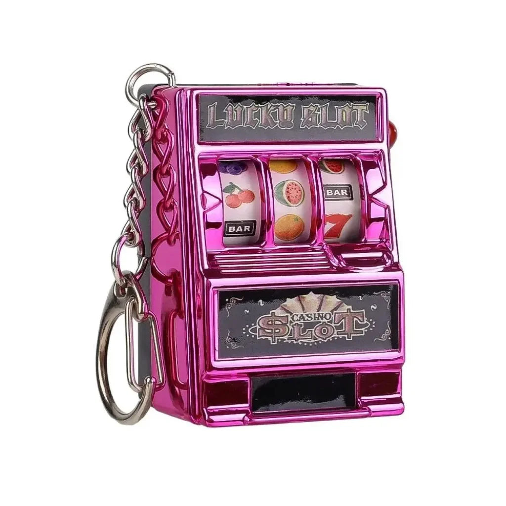 Jackpot Machine Keychain Rose Red