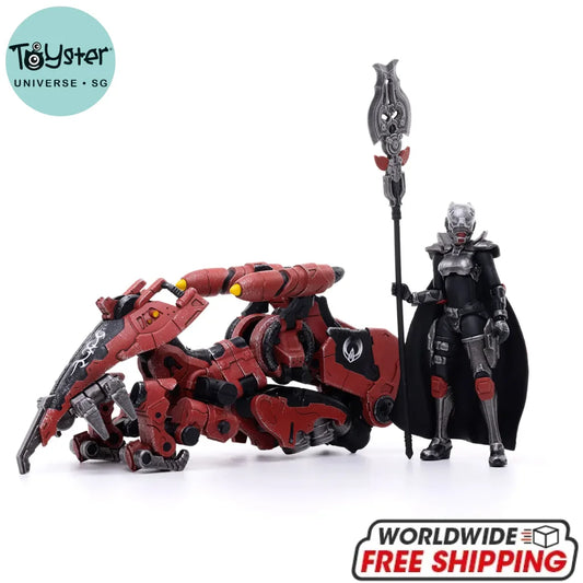 JOYTOY Battle for the Stars 1/18 Action Figures Anime 15cm Saluk Flame Dragon Cavalry Crimson Shadow - Crimson / 15cm