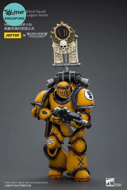 Joytoy Imperial Fists Legion Mkiii Tactical Squad Legionary With Vexilla Jt9053 Warhammer 40K