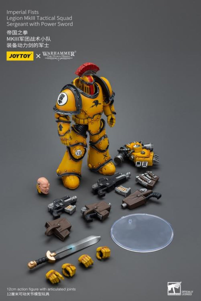 Joytoy Imperial Fists Legion Mkiii Tactical Squad Sergeant With Power Sword Jt9046 Warhammer 40K