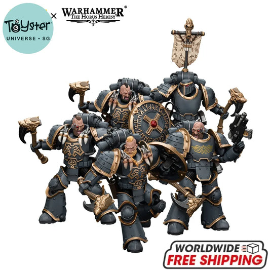JOYTOY Warhammer 40k 1/18 Action Figures Anime 12cm Space Wolves Grey Slayer Pack