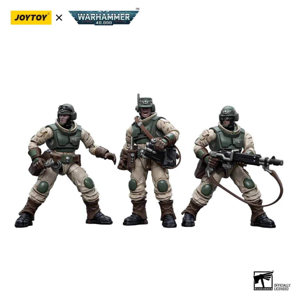 JOYTOY Warhammer 40k 1/18 Action Figures Anime Astra Militarum Ordnance Team with Bombast Field Gun Mobile Soldier