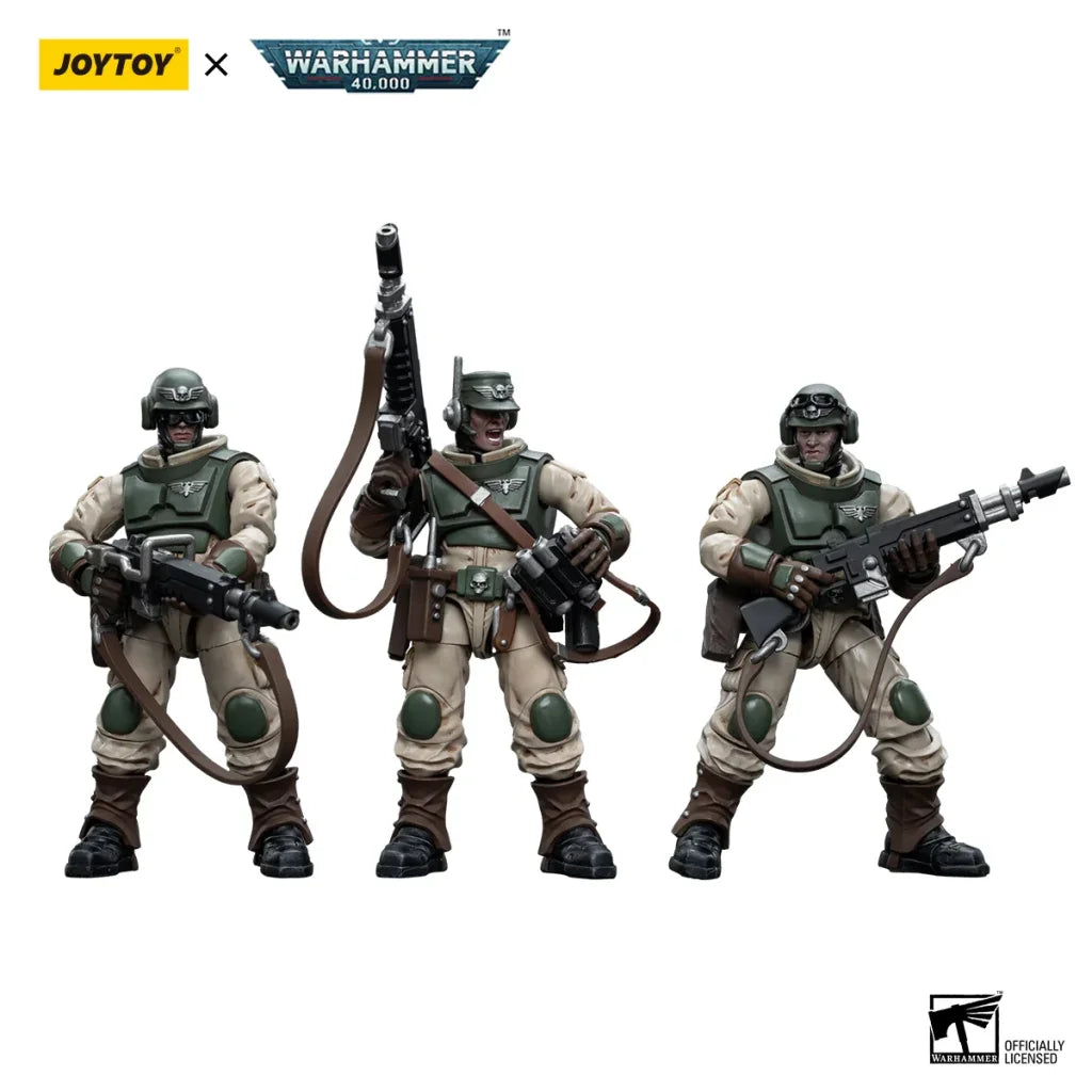 JOYTOY Warhammer 40k 1/18 Action Figures Anime Astra Militarum Ordnance Team with Bombast Field Gun Mobile Soldier