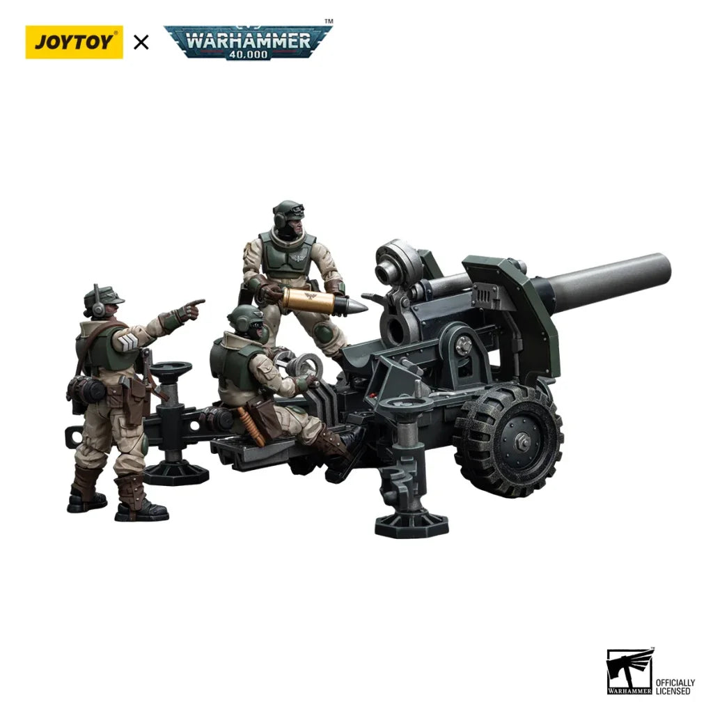 JOYTOY Warhammer 40k 1/18 Action Figures Anime Astra Militarum Ordnance Team with Bombast Field Gun Mobile Soldier