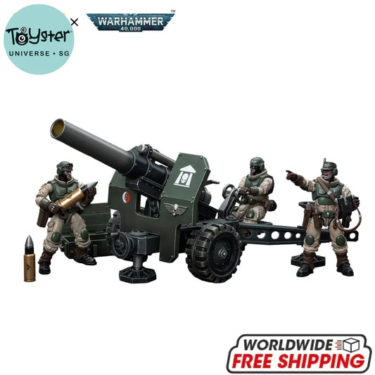 JOYTOY Warhammer 40k 1/18 Action Figures Anime Astra Militarum Ordnance Team with Bombast Field Gun Mobile Soldier
