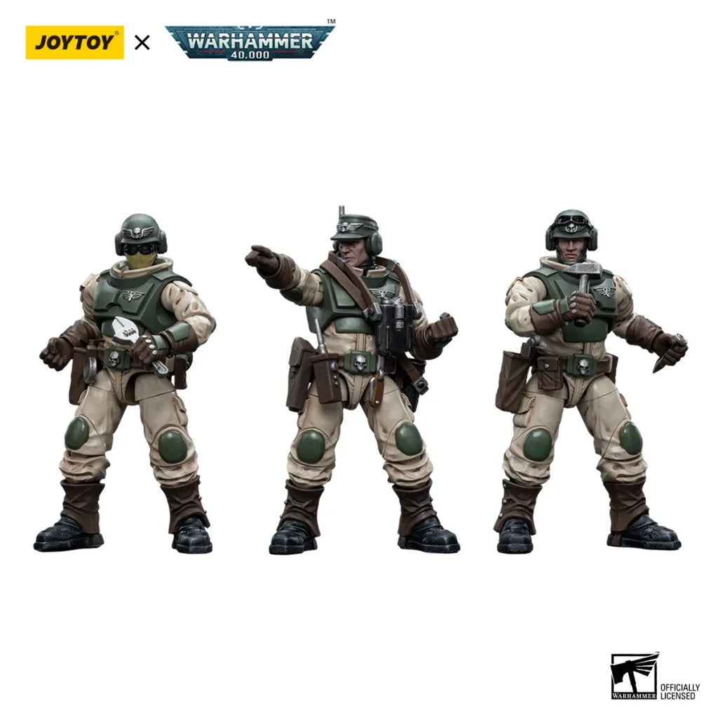 JOYTOY Warhammer 40k 1/18 Action Figures Anime Astra Militarum Ordnance Team with Malleus Rocket Launcher Soldier Model