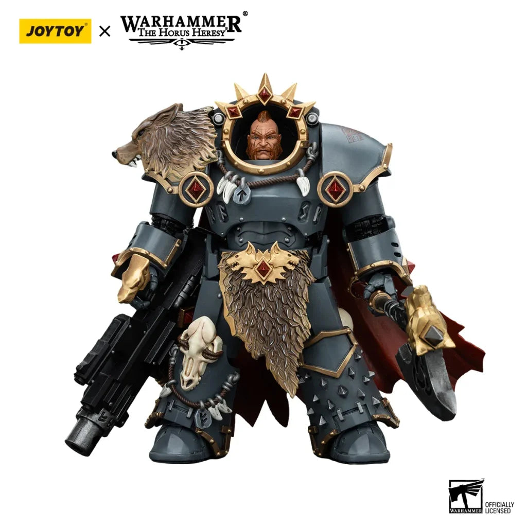 JOYTOY Warhammer 40k 1/18 Action Figures Space Wolves Hvarl Red-Blade - Red-Blade / 14.2cm
