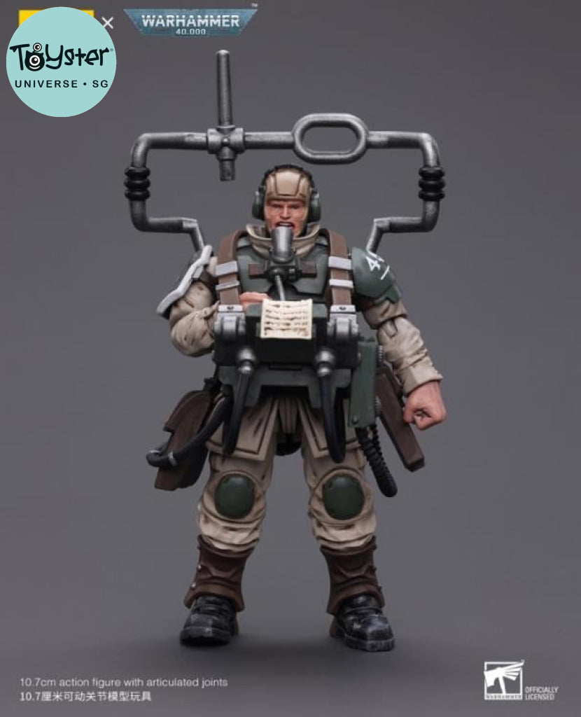 Joytoy Warhammer 40K Astra Militarum Cadian Command Squad Veteran With Master Vox Jt7912 Warhammer