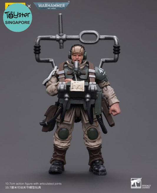 Joytoy Warhammer 40K Astra Militarum Cadian Command Squad Veteran With Master Vox Jt7912 Warhammer