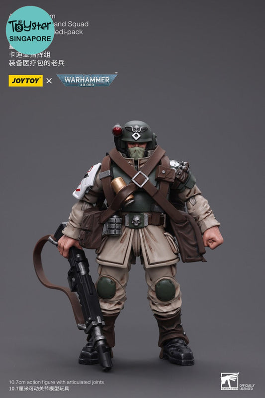 Joytoy Warhammer 40K Astra Militarum Cadian Command Squad Veteran With Medi-Pack Jt7943 Warhammer