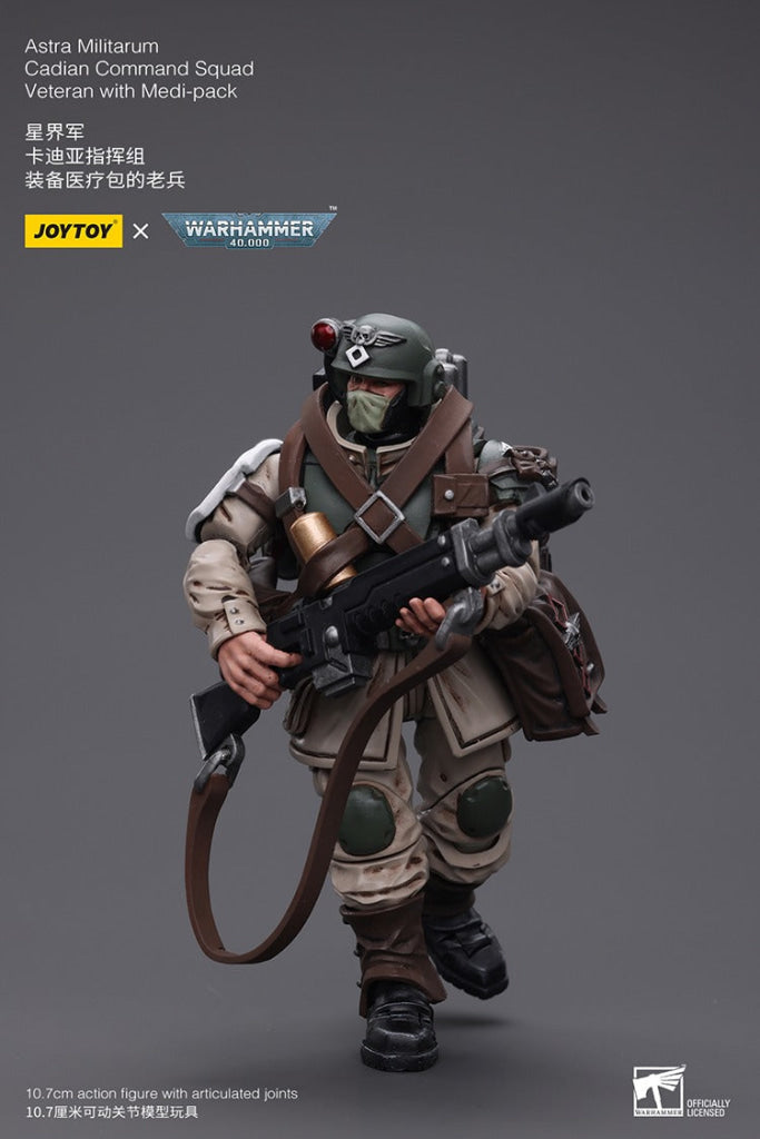 Joytoy Warhammer 40K Astra Militarum Cadian Command Squad Veteran With Medi-Pack Jt7943 Warhammer