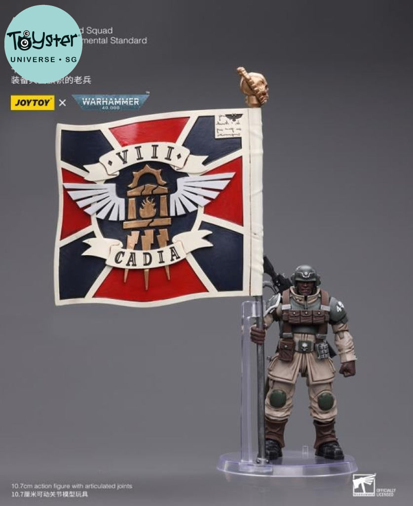 Joytoy Warhammer 40K Astra Militarum Commander Squad Veteran With Regimental Standard Jt7929