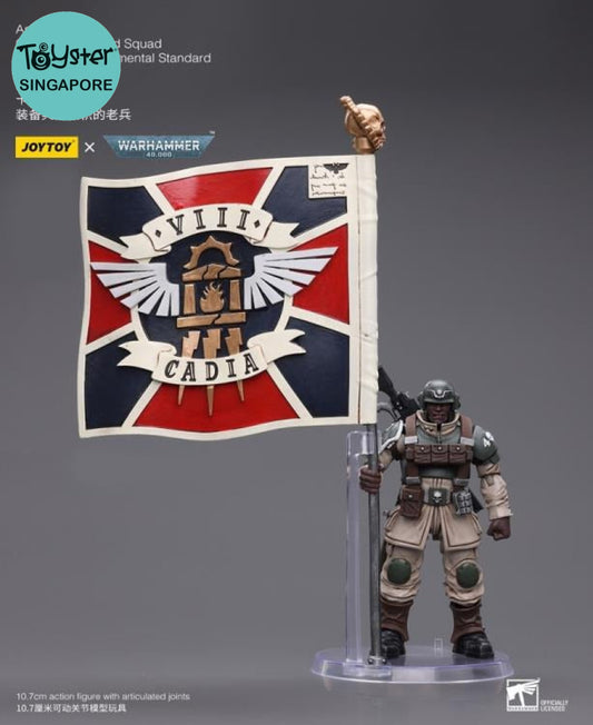 Joytoy Warhammer 40K Astra Militarum Commander Squad Veteran With Regimental Standard Jt7929
