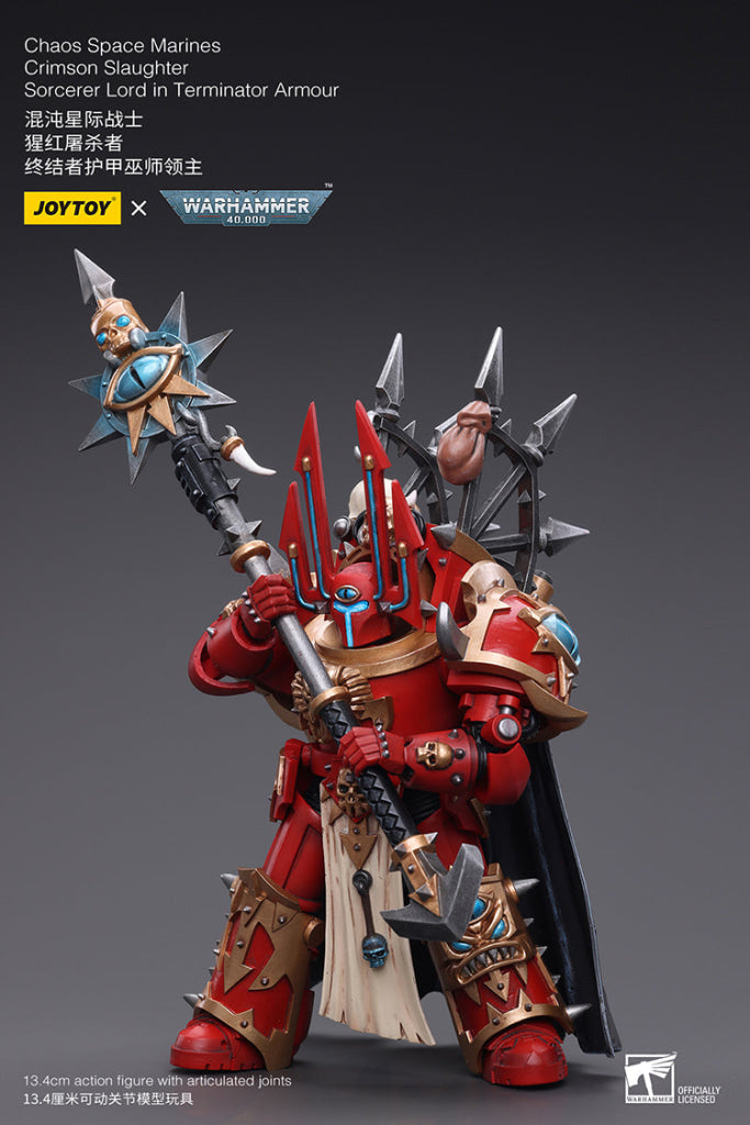 Joytoy Warhammer 40K Chaos Space Marines Crimson Slaughter Sorcerer Lord In Terminator Armour