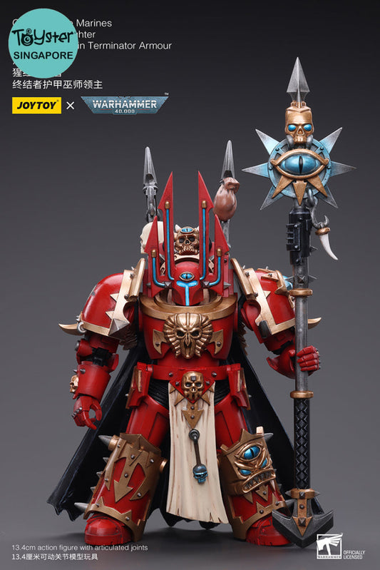 Joytoy Warhammer 40K Chaos Space Marines Crimson Slaughter Sorcerer Lord In Terminator Armour