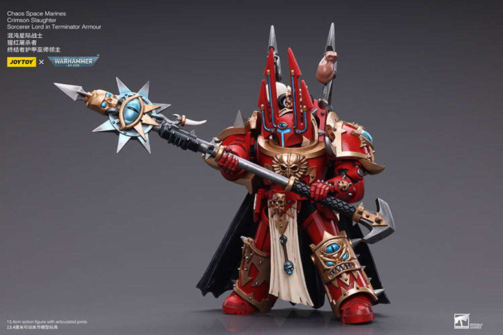 Joytoy Warhammer 40K Chaos Space Marines Crimson Slaughter Sorcerer Lord In Terminator Armour