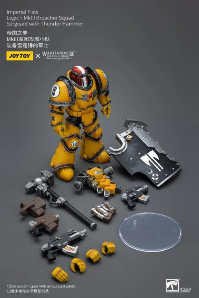Joytoy Warhammer Imperial Fists Legion Mkiii Breacher Squad Sergeant With Thunder Hammer Jt9107