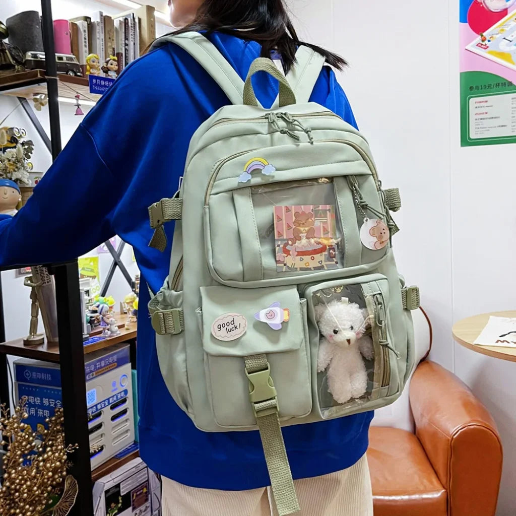 Kawaii Aesthetic Multi-Pocket Backpack