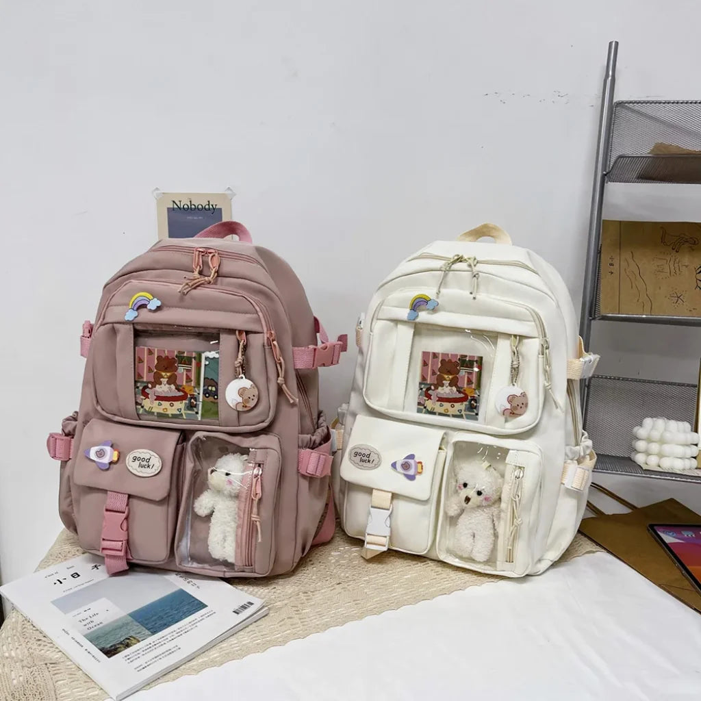 Kawaii Aesthetic Multi-Pocket Backpack