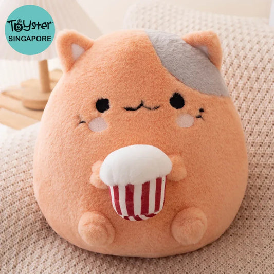 Kawaii Stuffed Animal Strawberry Popcorn Plushies Cat / 32Cm